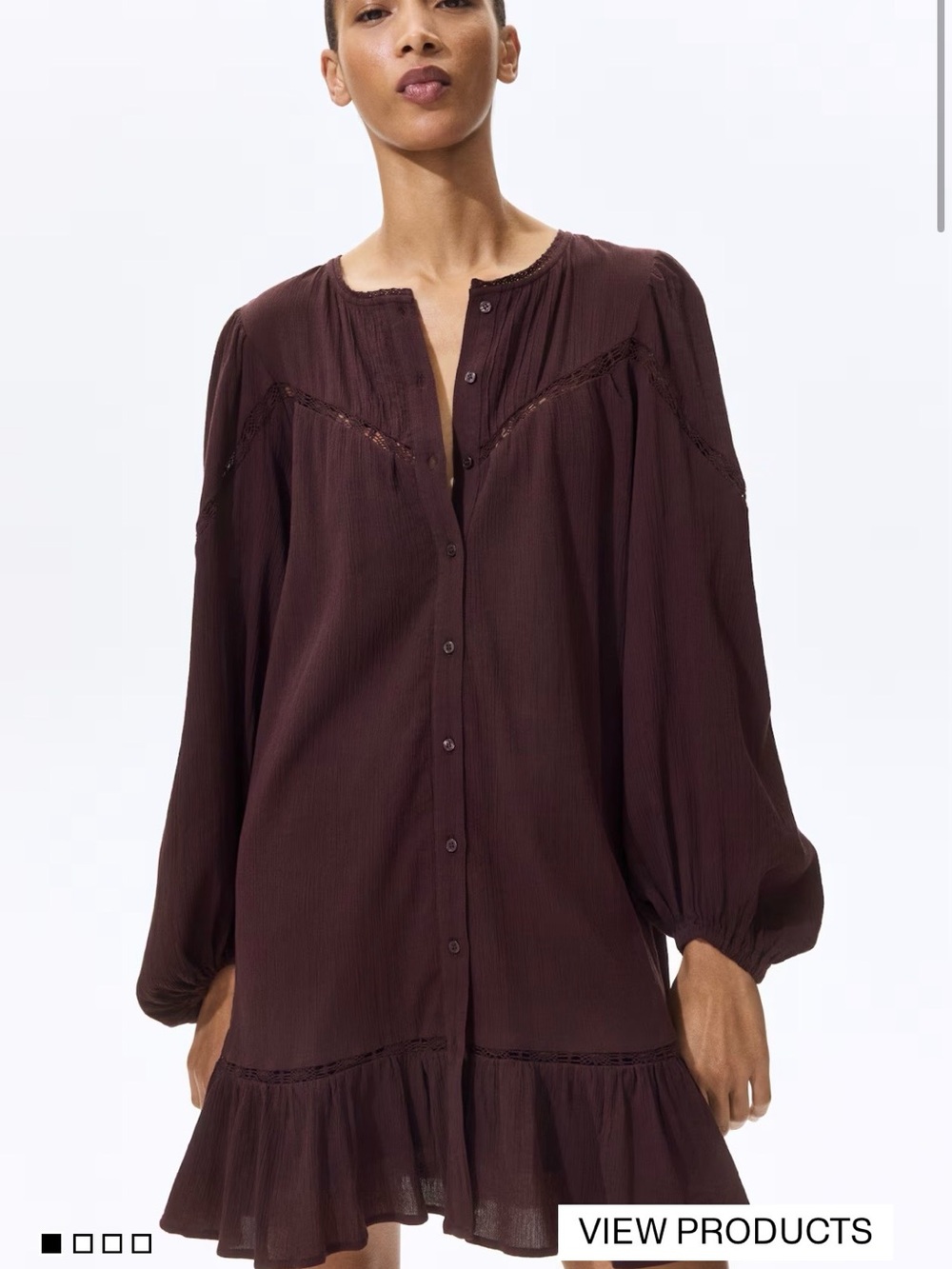H&M brown  Mini Dress Tunic style